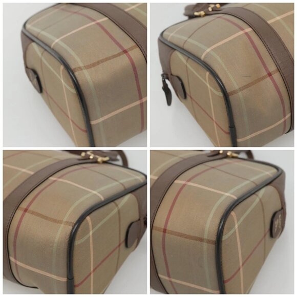 Burberrys Hand Bag Canvas Brown Gold Auth mr1221 - Picture 15 of 16